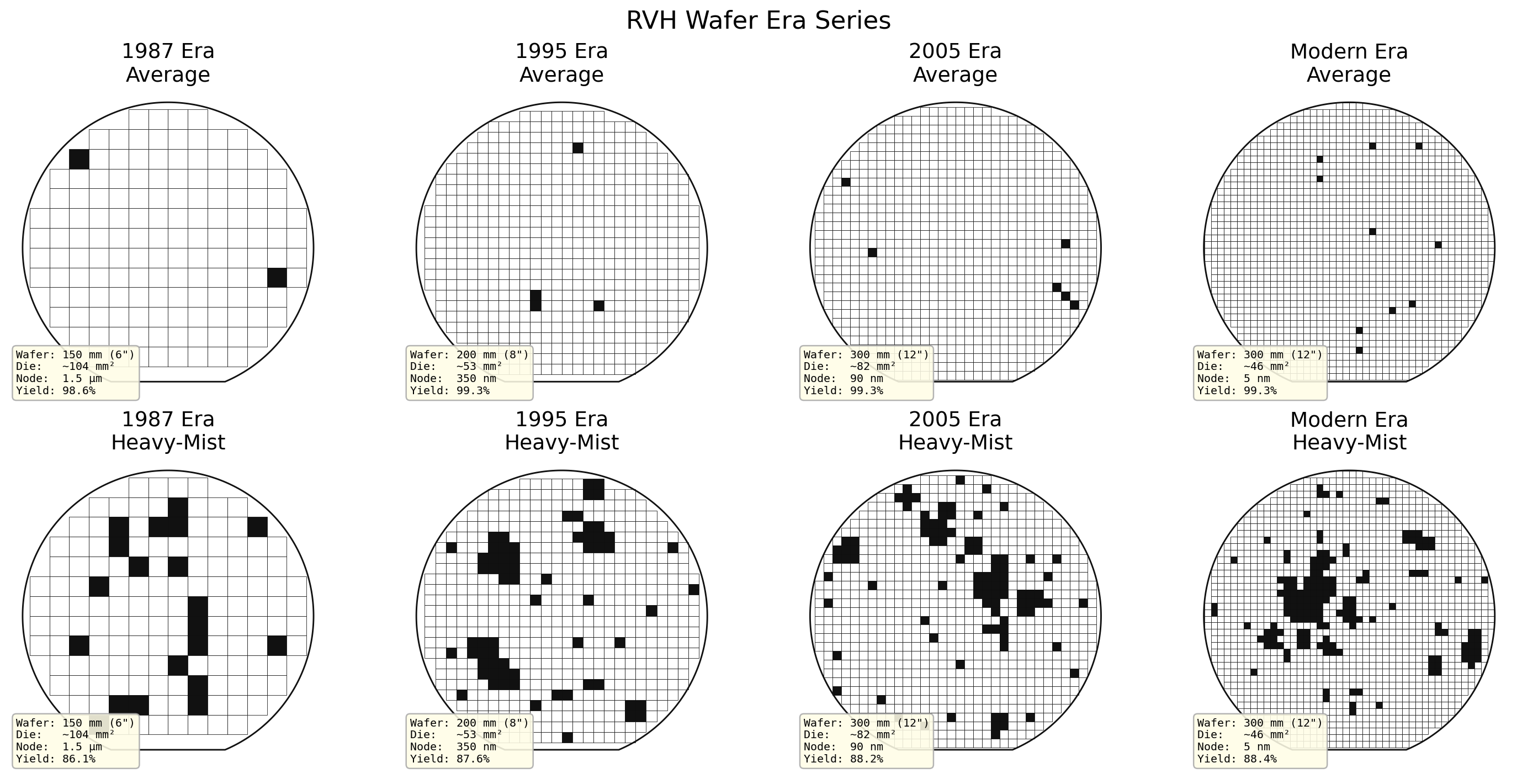 RVH Wafer Era Series — all four eras, average and heavy-mist